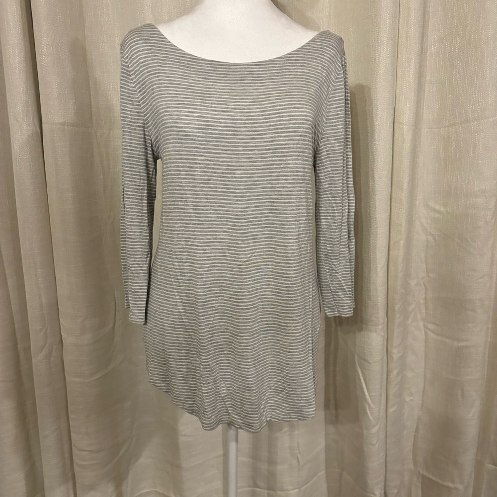 Gray Striped Tunic Shirt